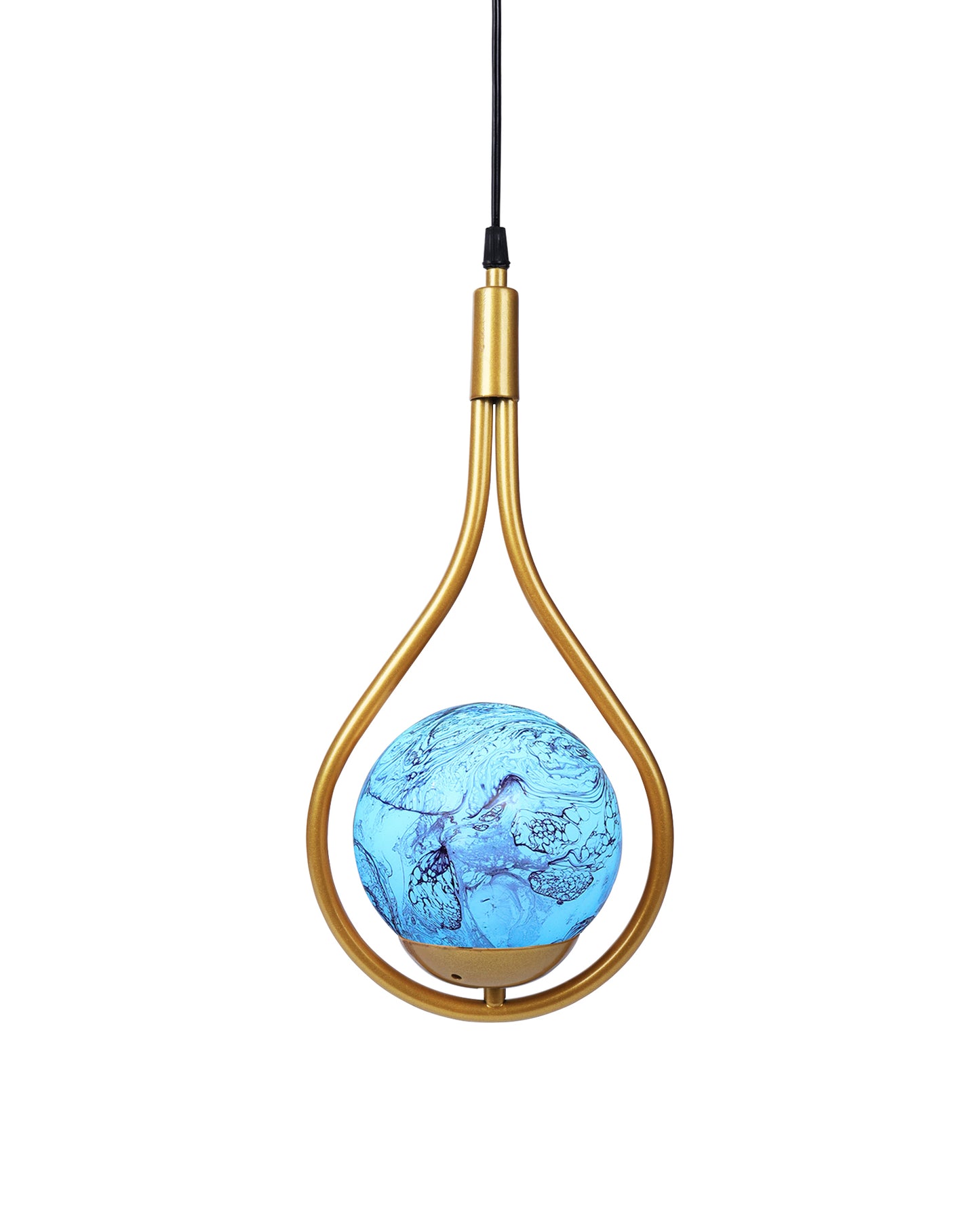 Mid Century Modern Golden Light Chandelier , Planet Series Frosted Glass Globe Lampshade Pendant Indoor Hanging Light Fixture, Water Drop