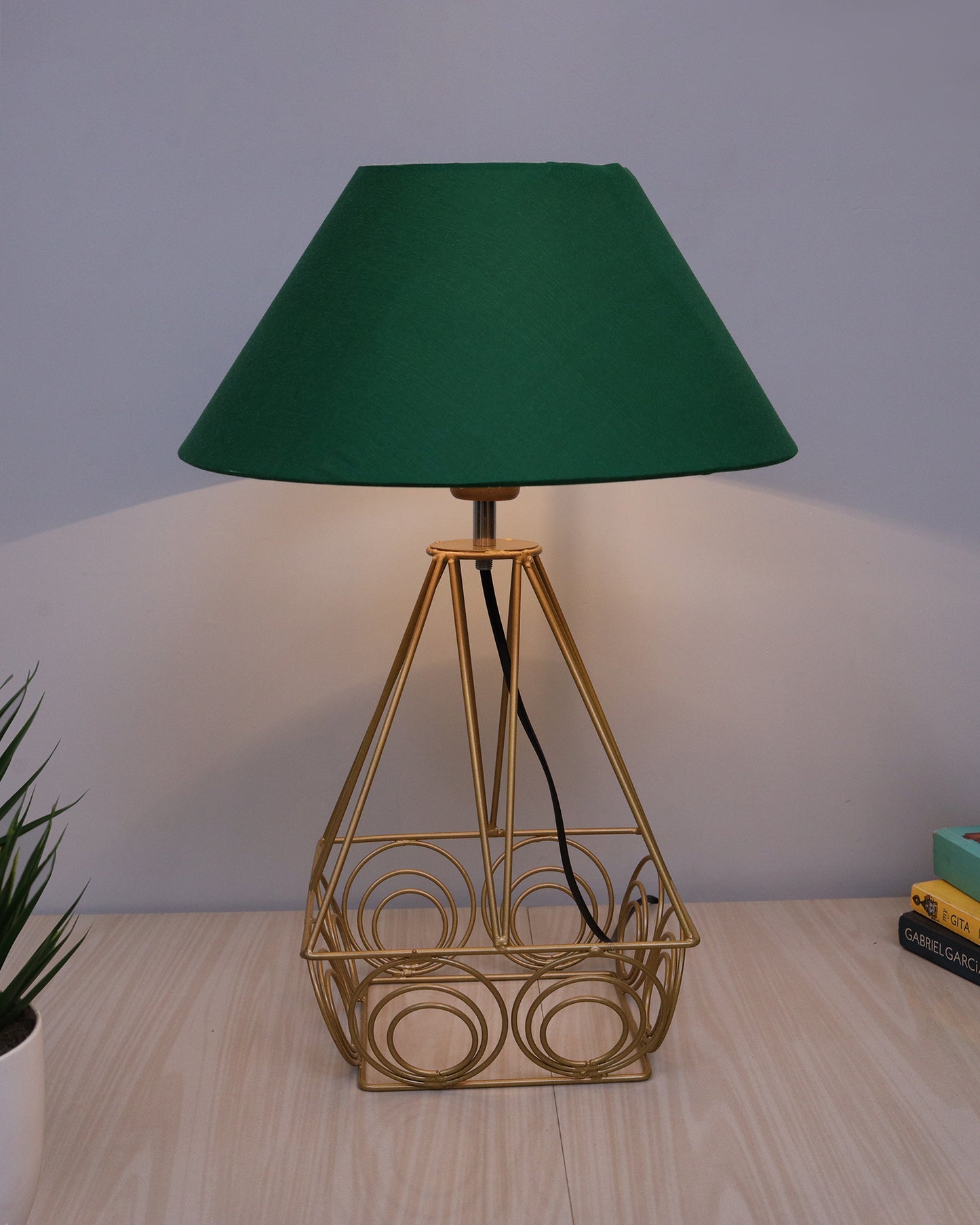 Modern Farmhouse Metal Golden Desk Table Lamp, Bedside Living Room