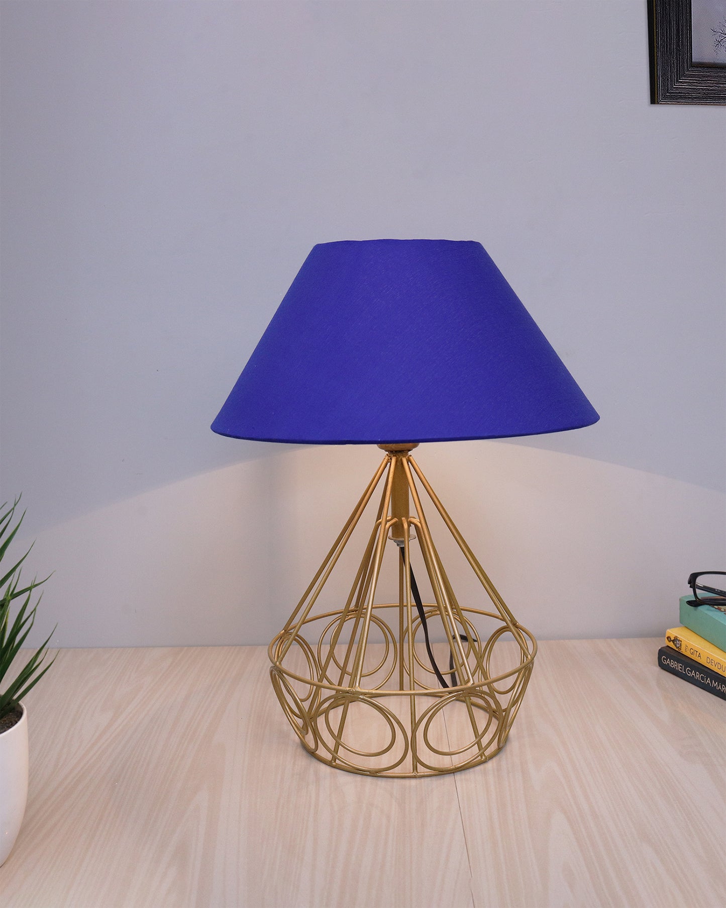 Modern Farmhouse Metal Golden Desk Table Lamp, Bedside Living Room