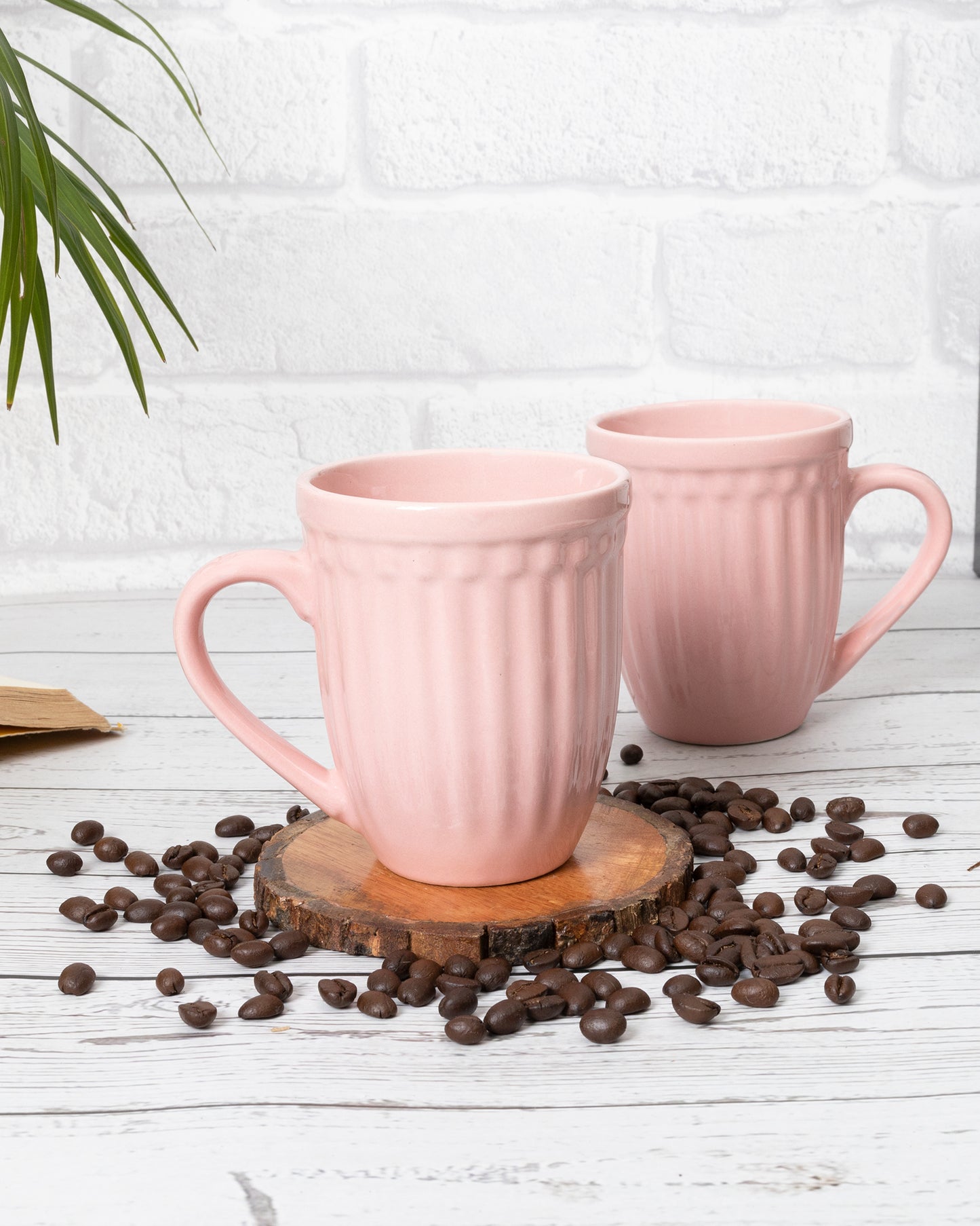 Handmade Irish Coffee Tea & Beer Mugs, Set of Two Altered Glaze latte Cups, Strips