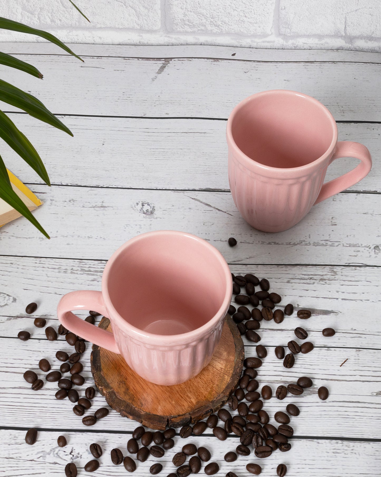 Handmade Irish Coffee Tea & Beer Mugs, Set of Two Altered Glaze latte Cups, Strips