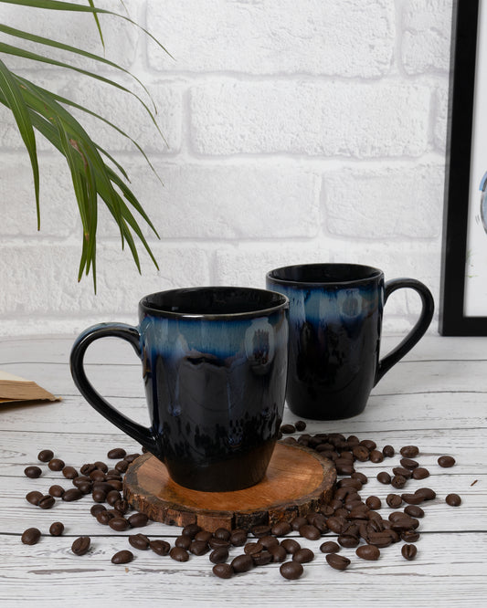 Handmade Irish Coffee Tea & Beer Mugs, Set of Two Altered Glaze latte Cups, tall