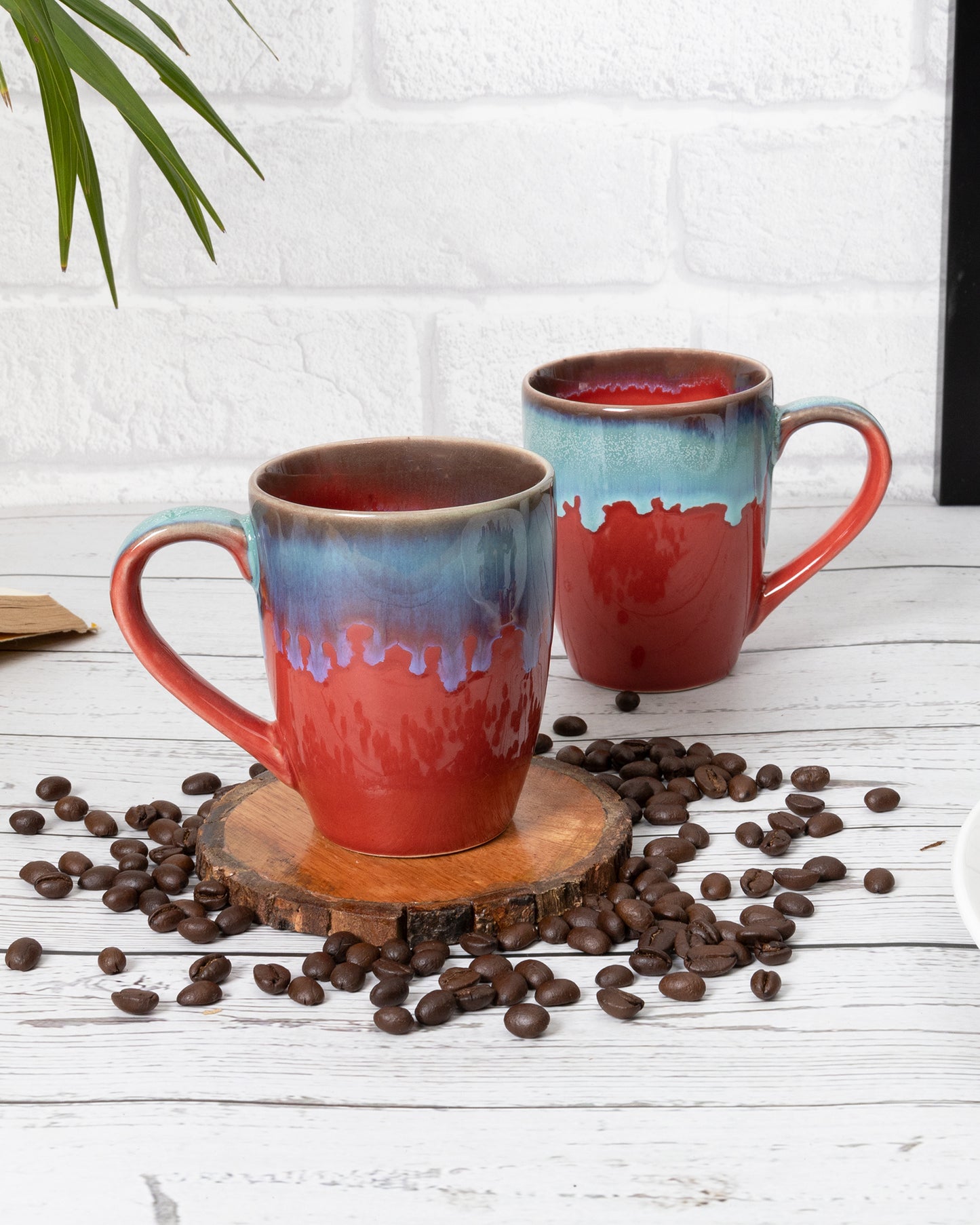 Handmade Irish Coffee Tea & Beer Mugs, Altered Glaze latte Cups, Melon