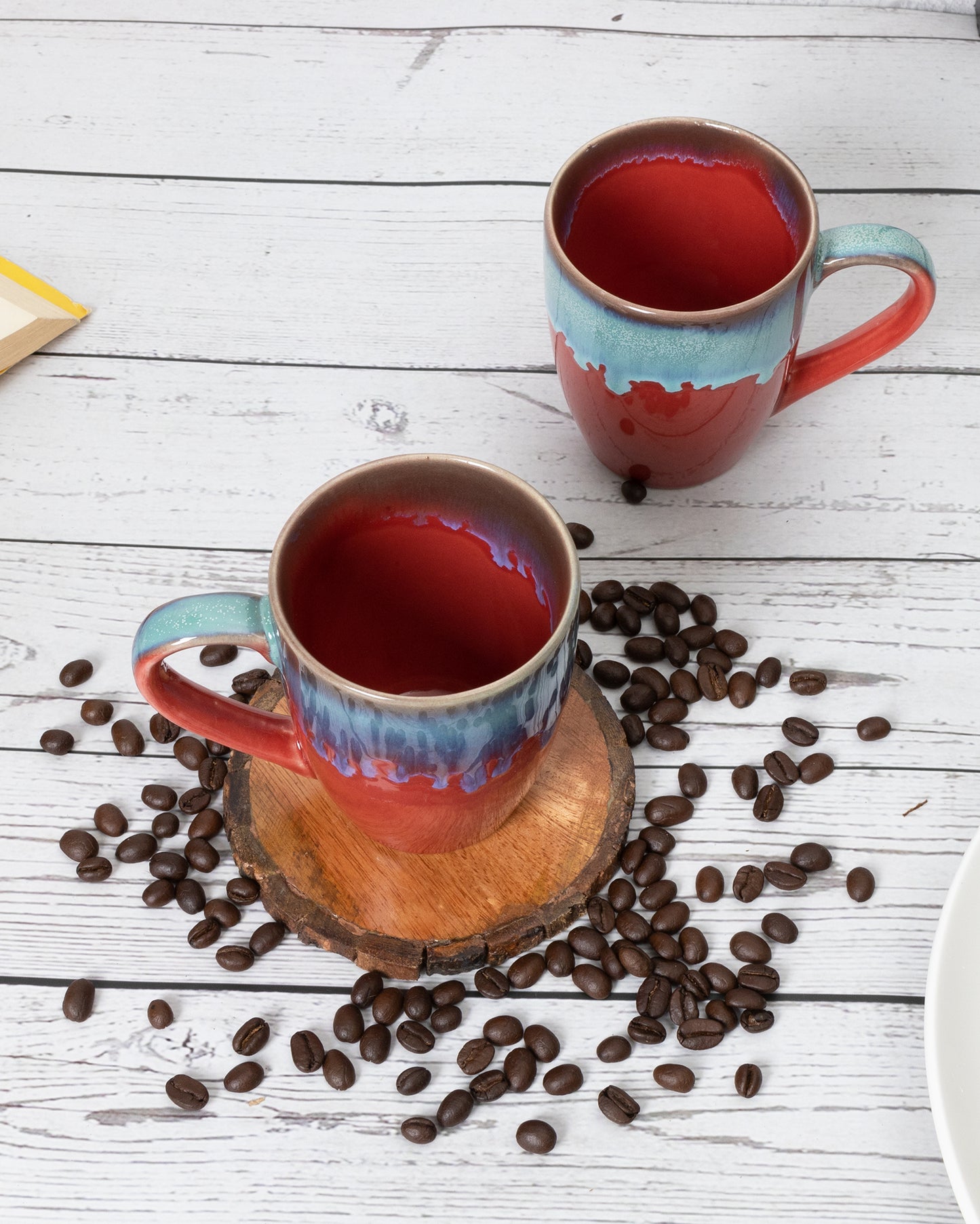 Handmade Irish Coffee Tea & Beer Mugs, Altered Glaze latte Cups, Melon