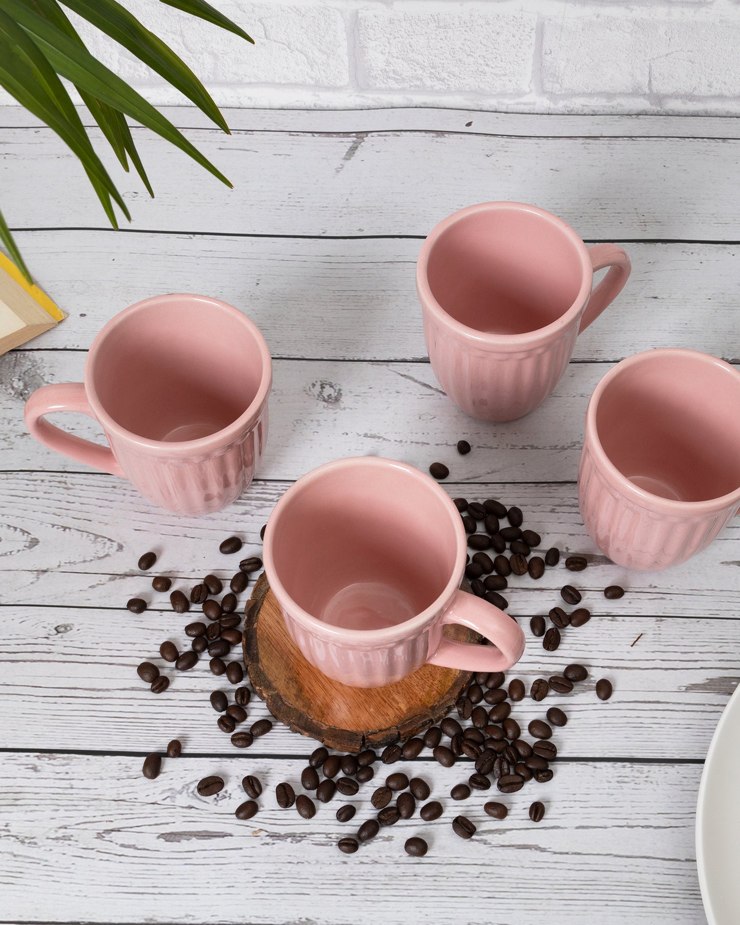 Handmade Irish Coffee Tea & Beer Mugs, Set of four Altered Glaze latte Cups, Strips