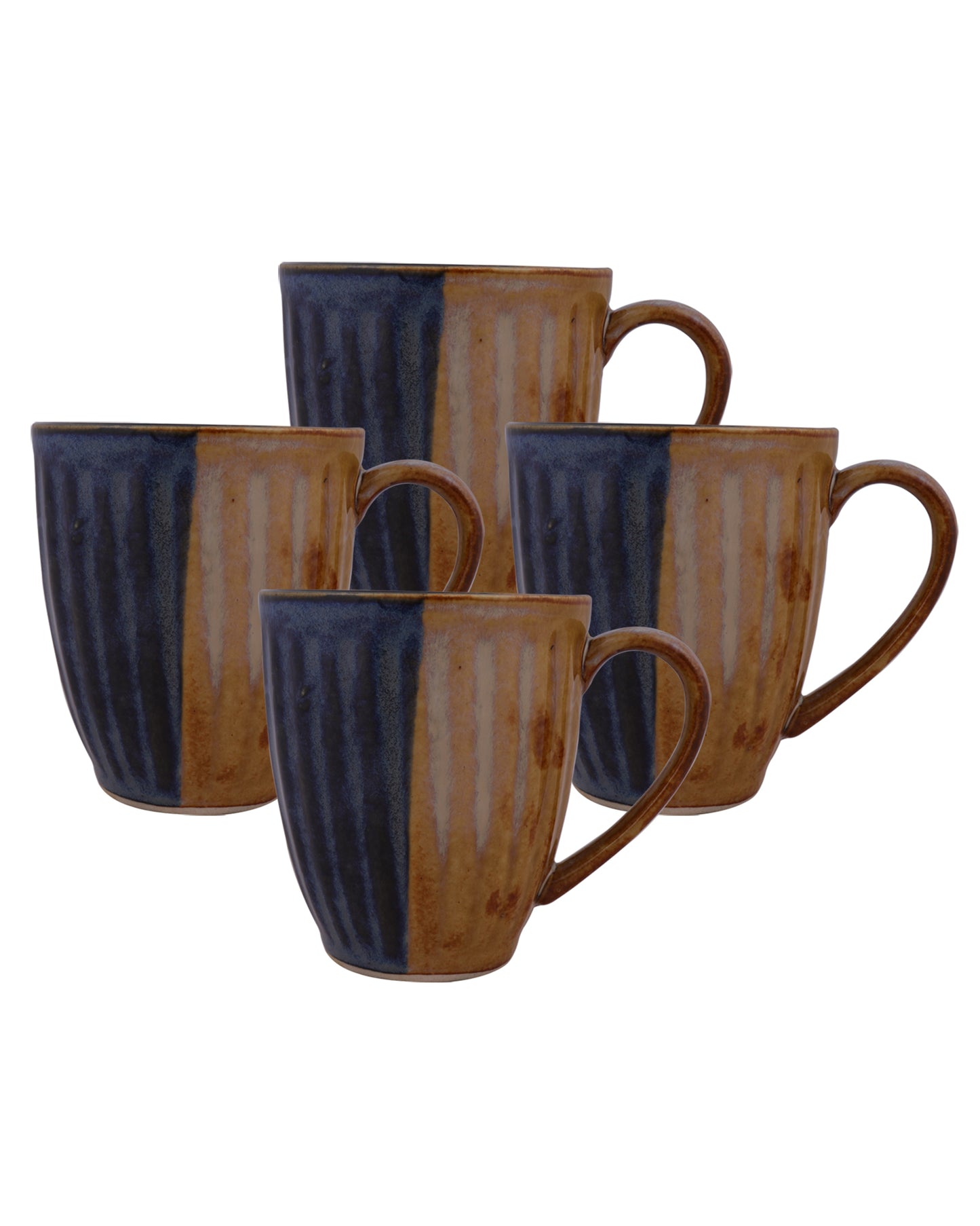 Handmade Irish Coffee Tea & Beer Mugs, Set of Four Altered Glaze latte Cups, Melon