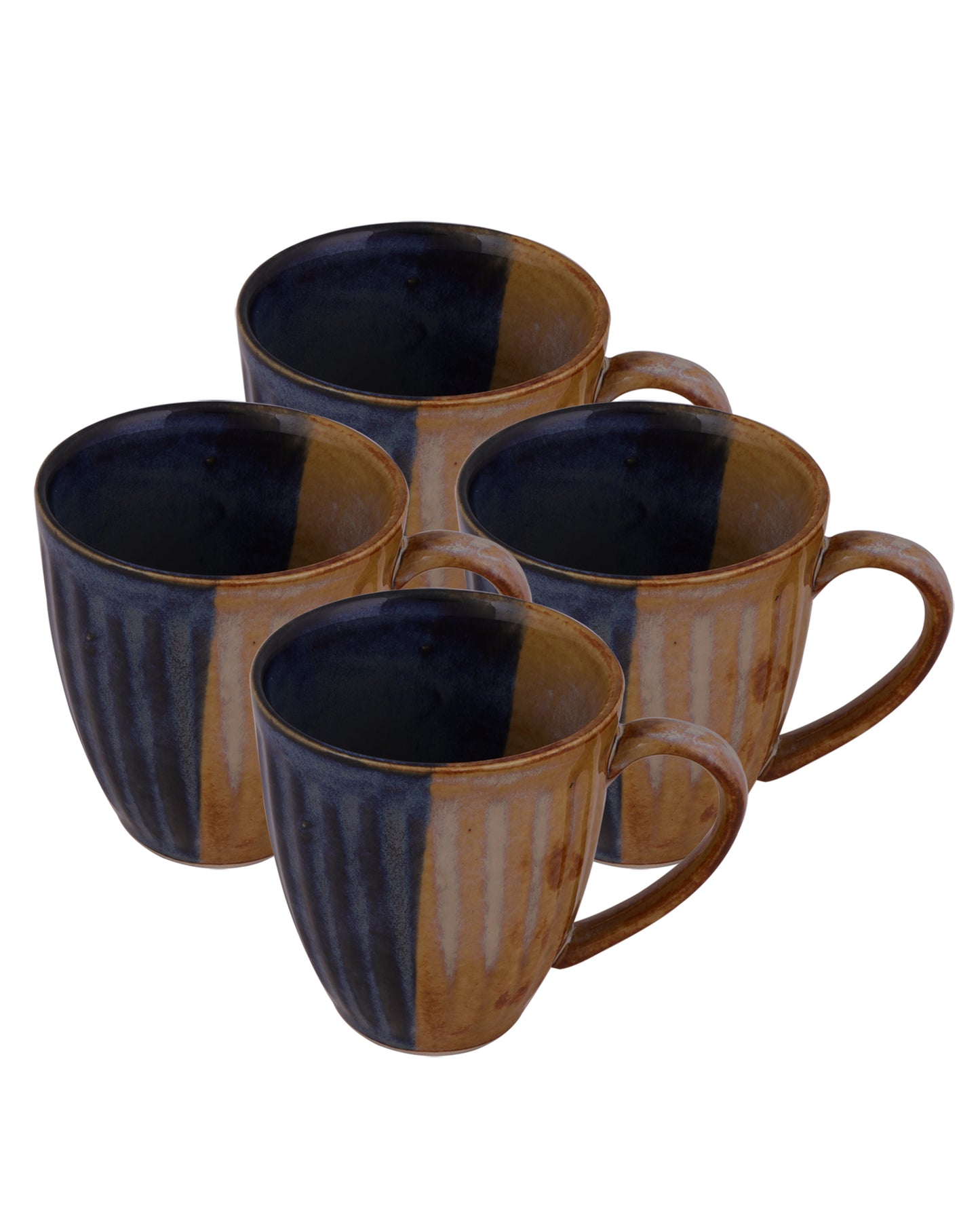 Handmade Irish Coffee Tea & Beer Mugs, Set of Four Altered Glaze latte Cups, Melon