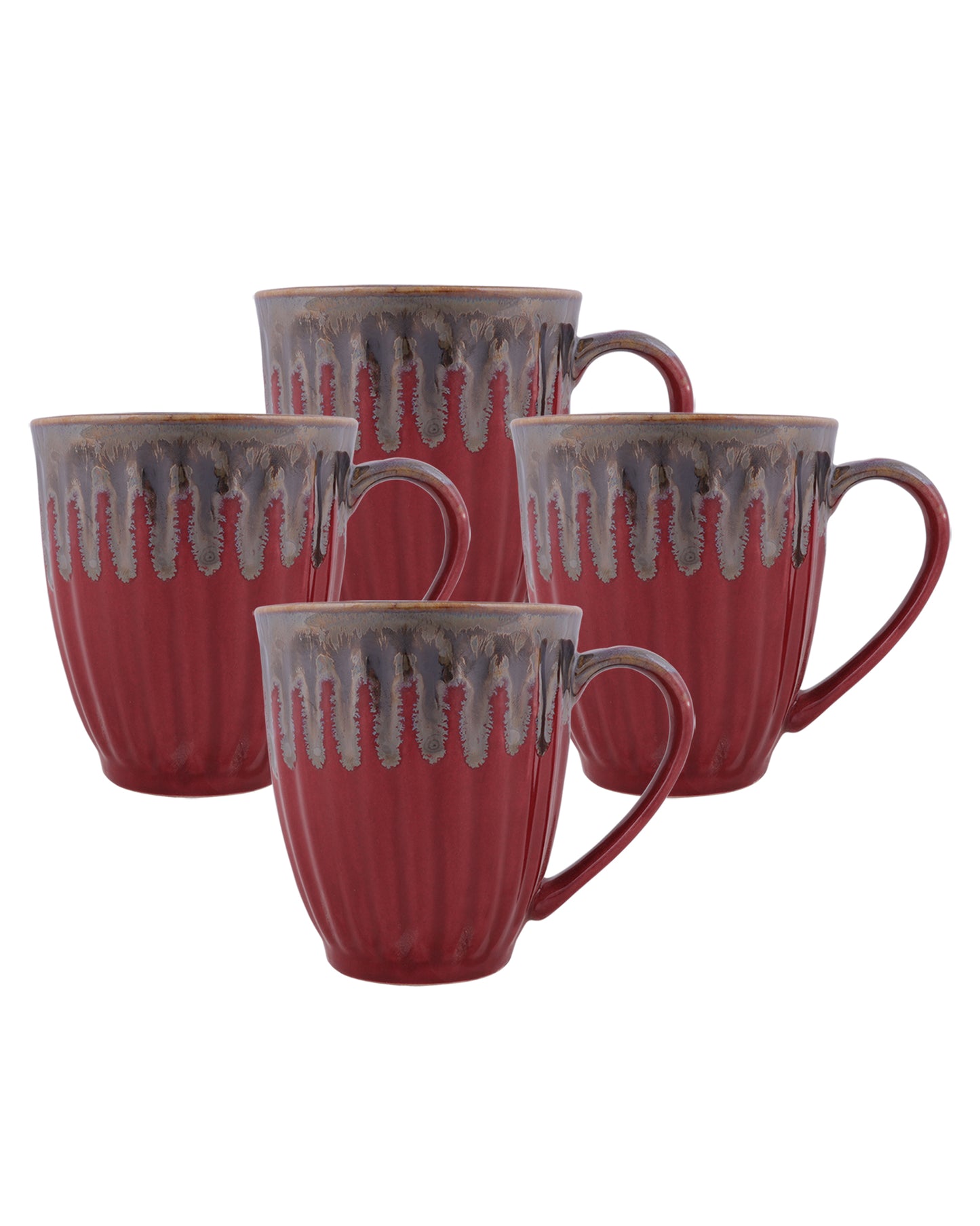 Handmade Irish Coffee Tea & Beer Mugs, Set of Four Altered Glaze latte Cups, Melon