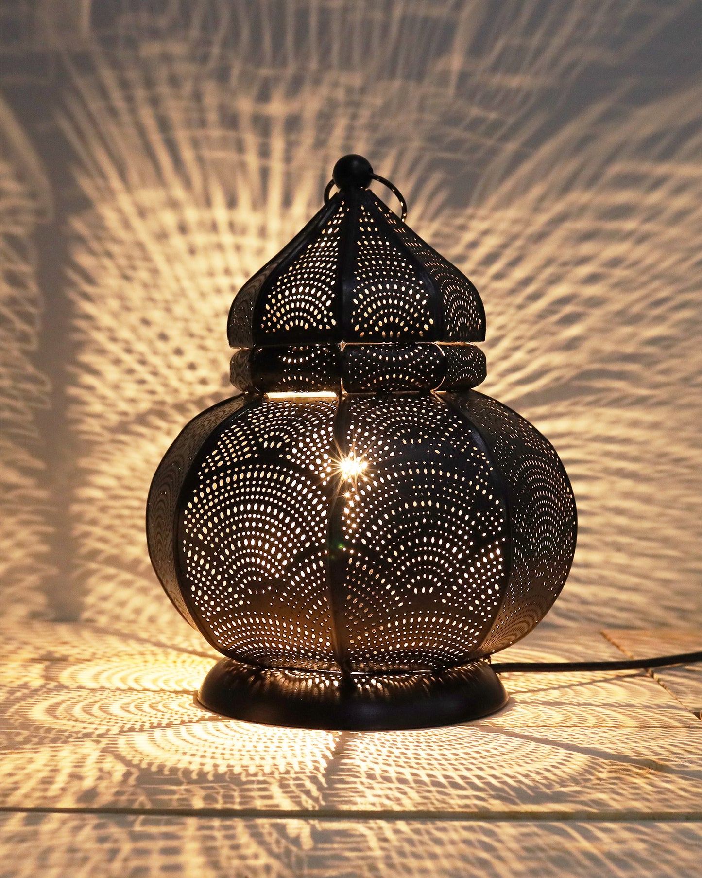 Turkish Desk Lamp Moroccan Decorative Bronze Antique Bohemian Mosaic Table Lamps for Living Room Dining Room Bedroom Large Metal Vintage Bedside Night Lamp