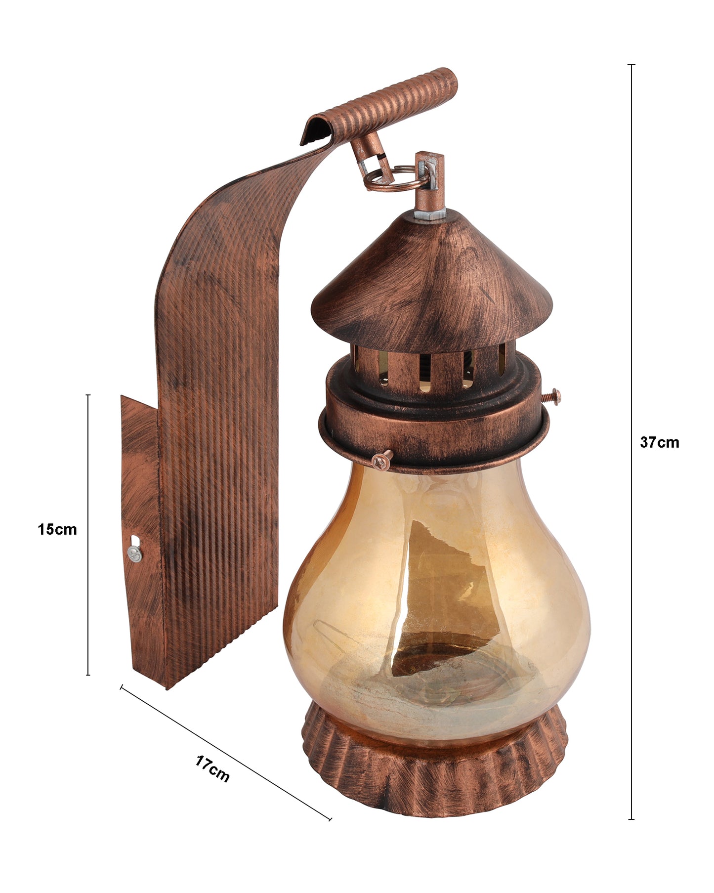 Rustic Wall Light Fixtures, Oil Rubbed Rust Finish Indoor Vintage Wall Sconce Industrial Lamp Fixture Glass Shade Farmhouse Metal Sconces for Bedroom Living Room Cafe