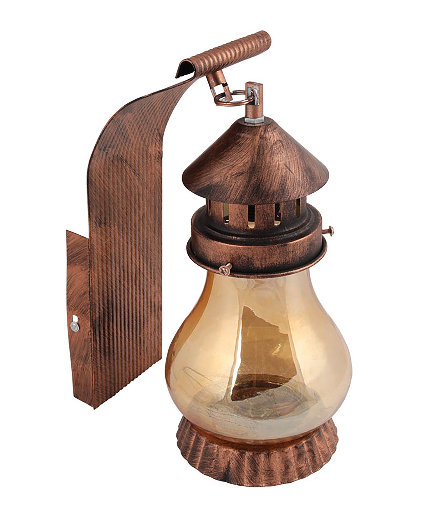 Rustic Wall Light Fixtures, Oil Rubbed Rust Finish Indoor Vintage Wall Sconce Industrial Lamp Fixture Glass Shade Farmhouse Metal Sconces for Bedroom Living Room Cafe