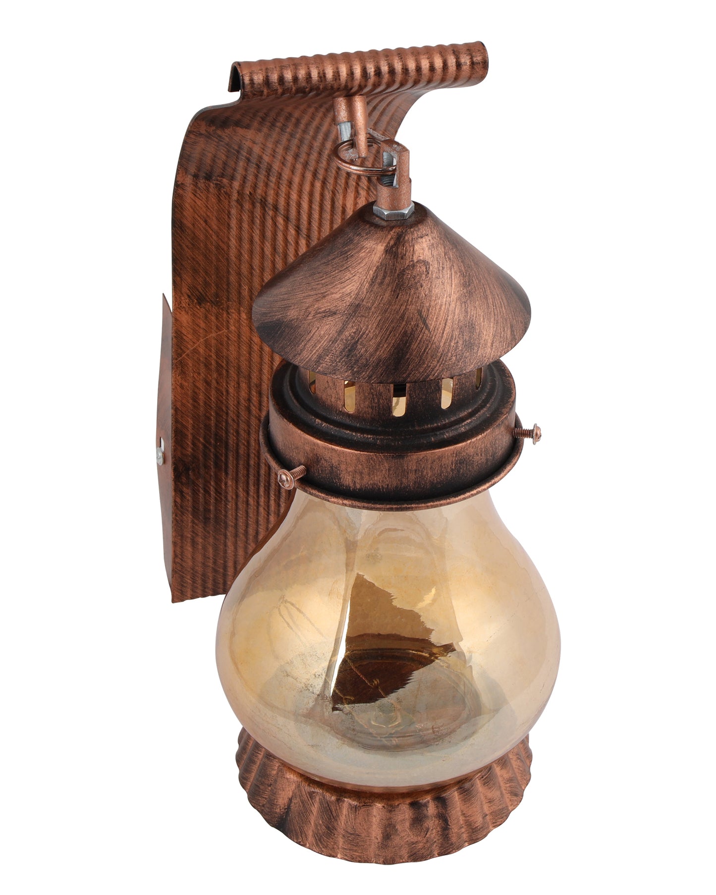 Rustic Wall Light Fixtures, Oil Rubbed Rust Finish Indoor Vintage Wall Sconce Industrial Lamp Fixture Glass Shade Farmhouse Metal Sconces for Bedroom Living Room Cafe