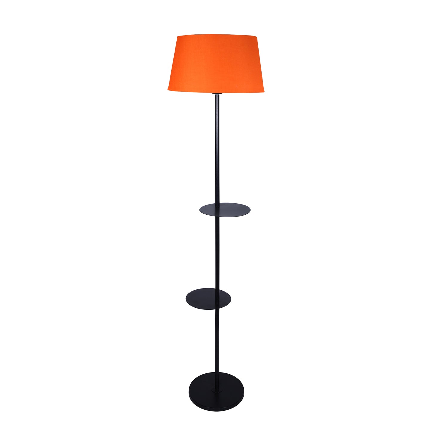 Contemporary Duo Shelf Metal Floor Lamp, Bedside Living room Office Home Decor Lamp, Black