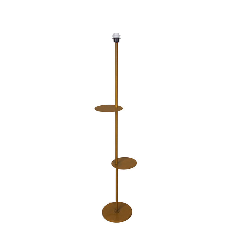 Contemporary Duo Shelf Metal Floor Lamp, Bedside Living room Office Home Decor Lamp, Golden