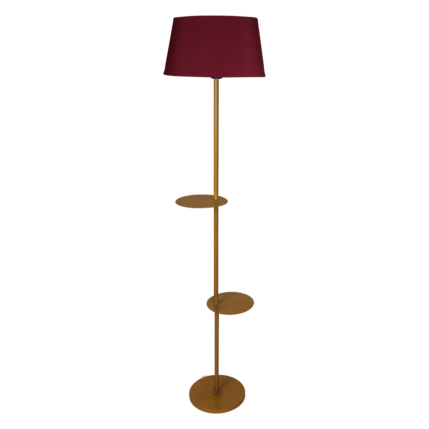 Contemporary Duo Shelf Metal Floor Lamp, Bedside Living room Office Home Decor Lamp, Golden