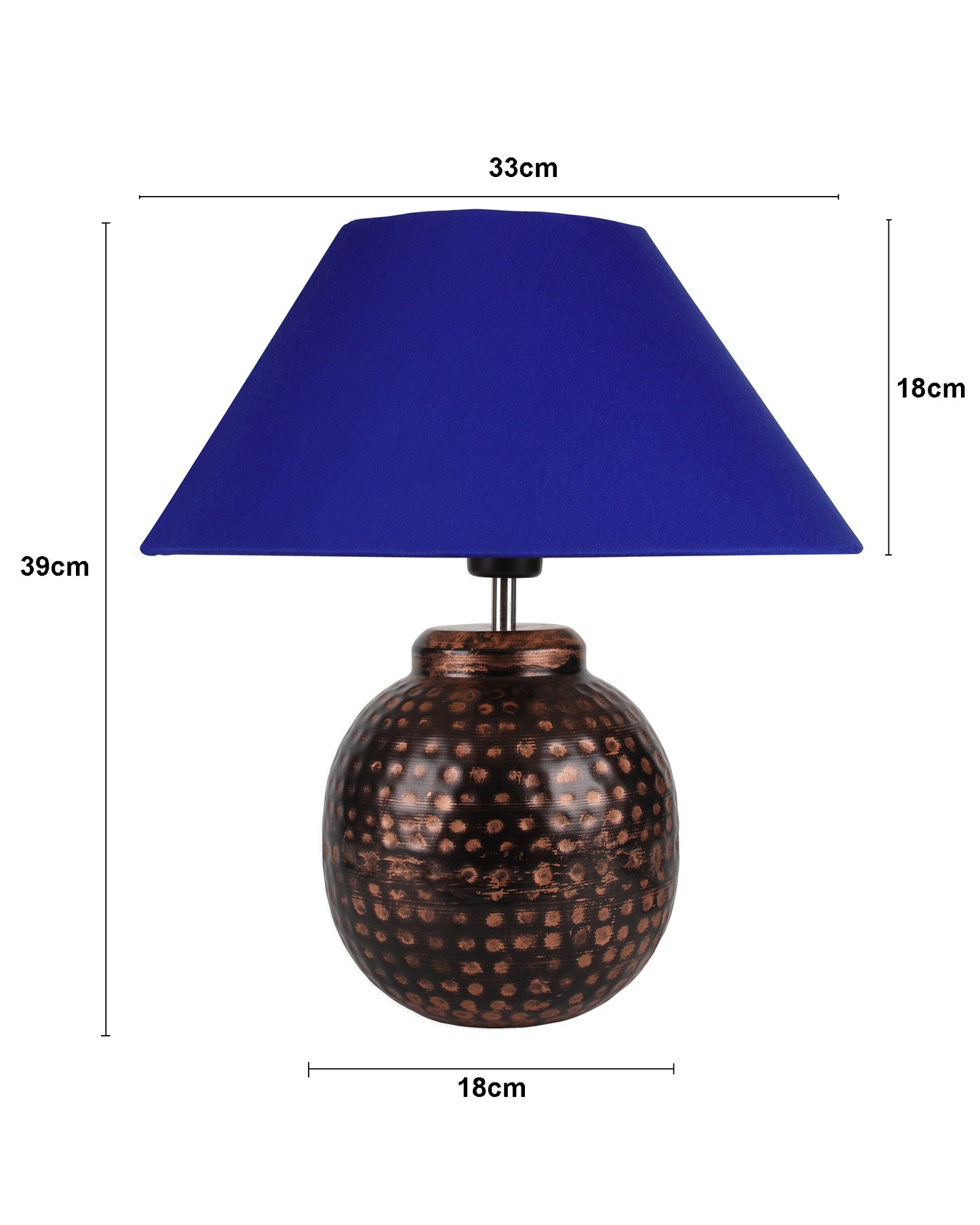 Ginger Jar,Antique Table Lamp Hammered Oil-Rubbed Bronze Metal Linen Shade for Living Room Family Bedroom