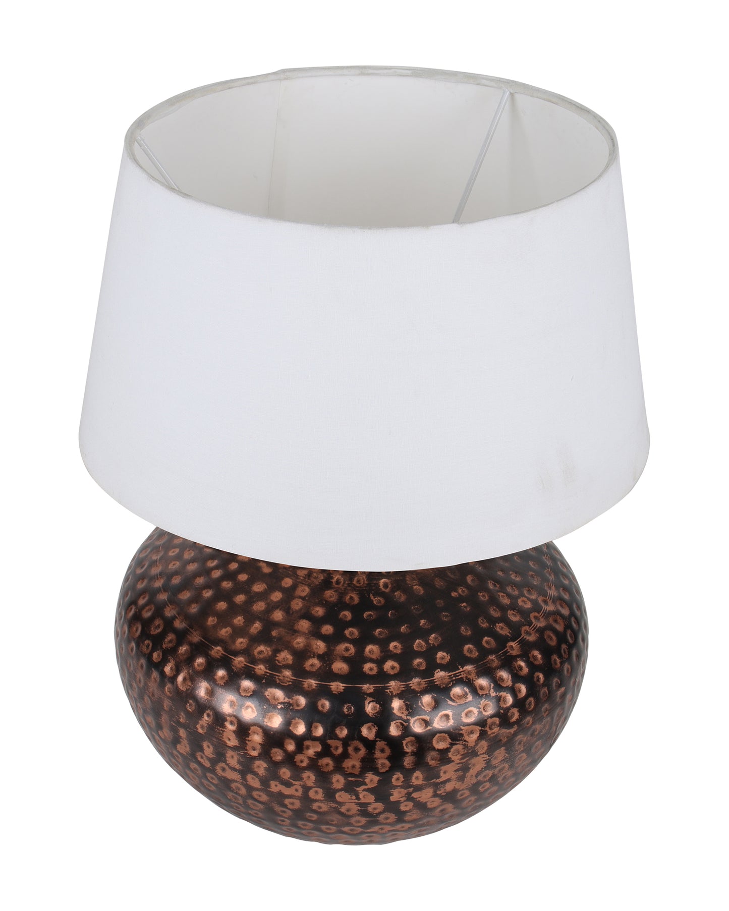 Gourd Metal Antique Hammered Oil-Rubbed Bronze Table Lamp Linen with Jute Shade