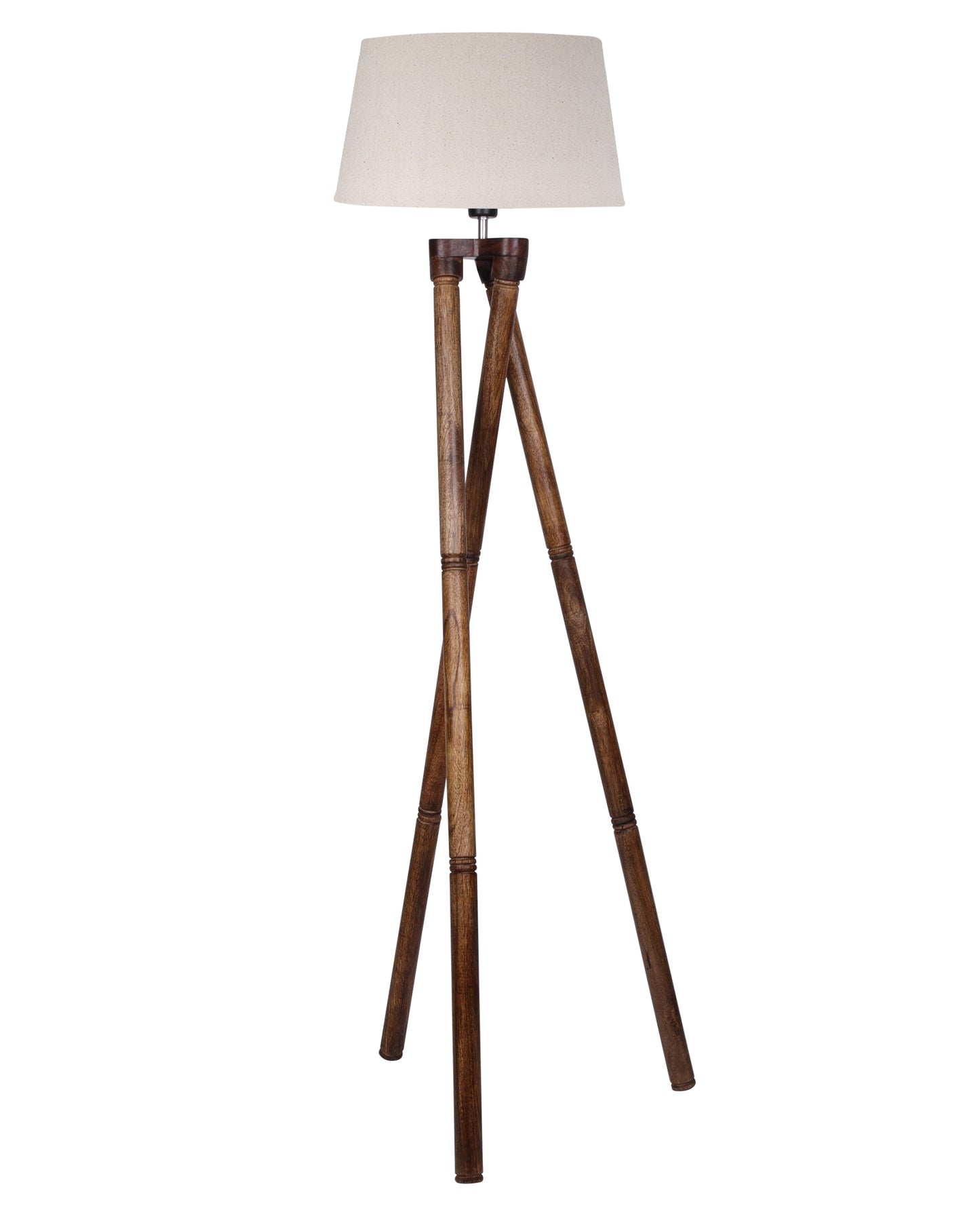 Cross-leg Wood Tripod Floor Lamp, Mid Century Standing Lamp, E27 Lamp Base, With Shade Modern Design Floor Reading Lamp for Living Room Bedroom, Study Room and Office