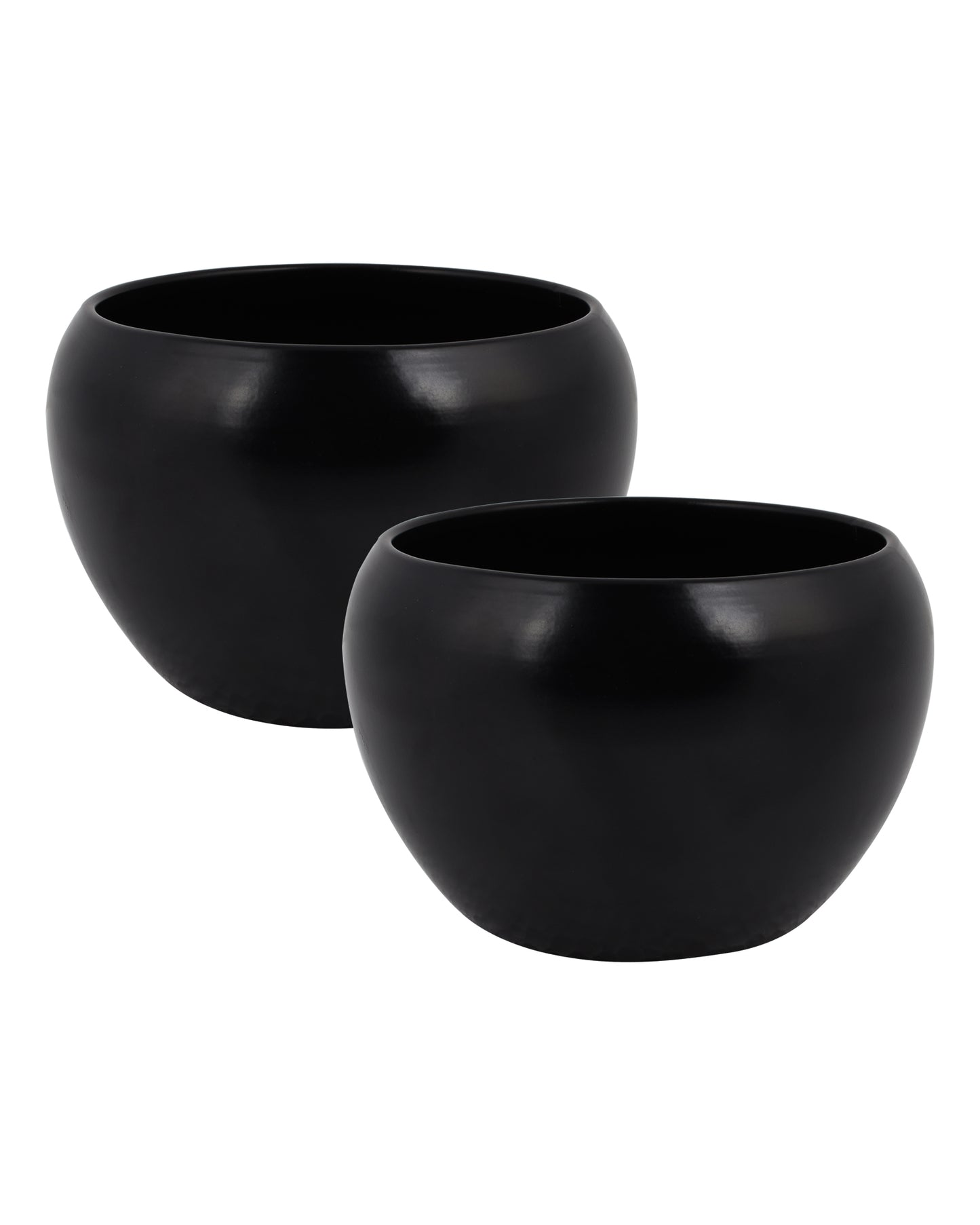Black Metal Flower Pot Succulent Plant Pot Indoor and Outdoor Set of 2