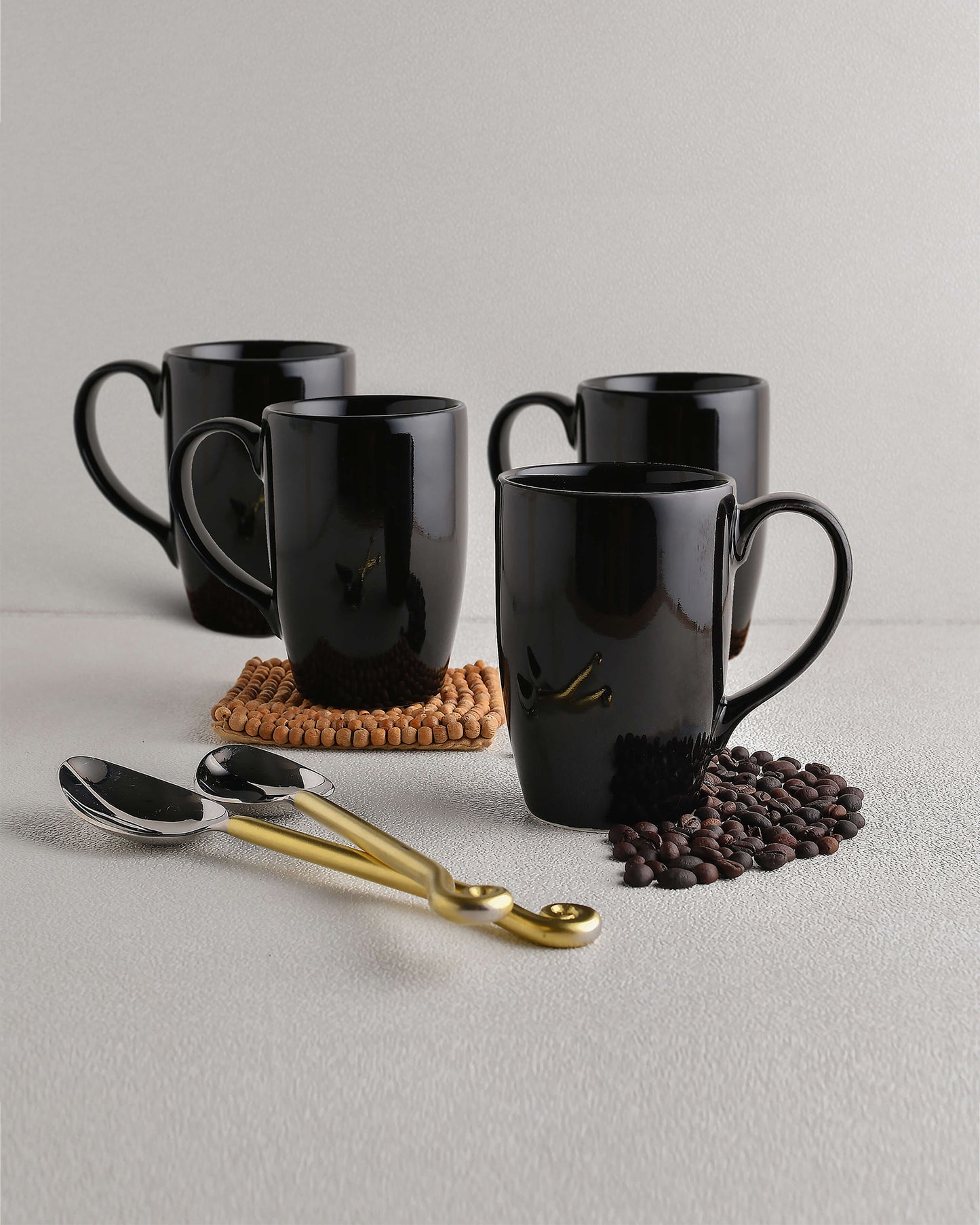 Prime Morning Tea Coffee Milk Mug, 300 ml, Porcelain, Set of 4