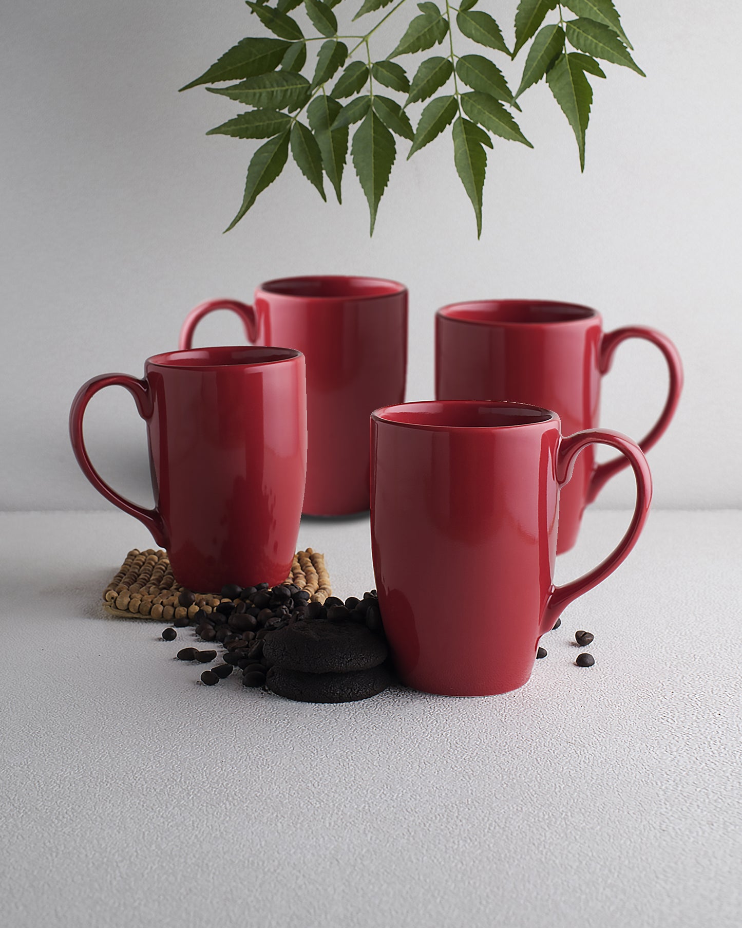 Prime Morning Tea Coffee Milk Mug, 300 ml, Porcelain, Set of 4