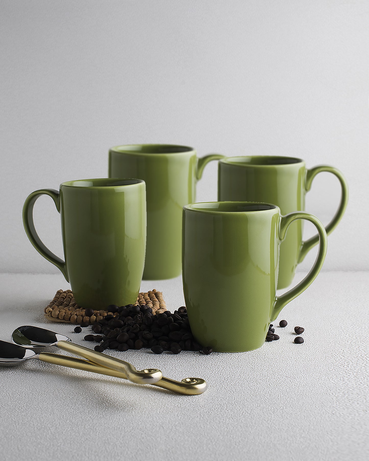 Prime Morning Tea Coffee Milk Mug, 300 ml, Porcelain, Set of 4