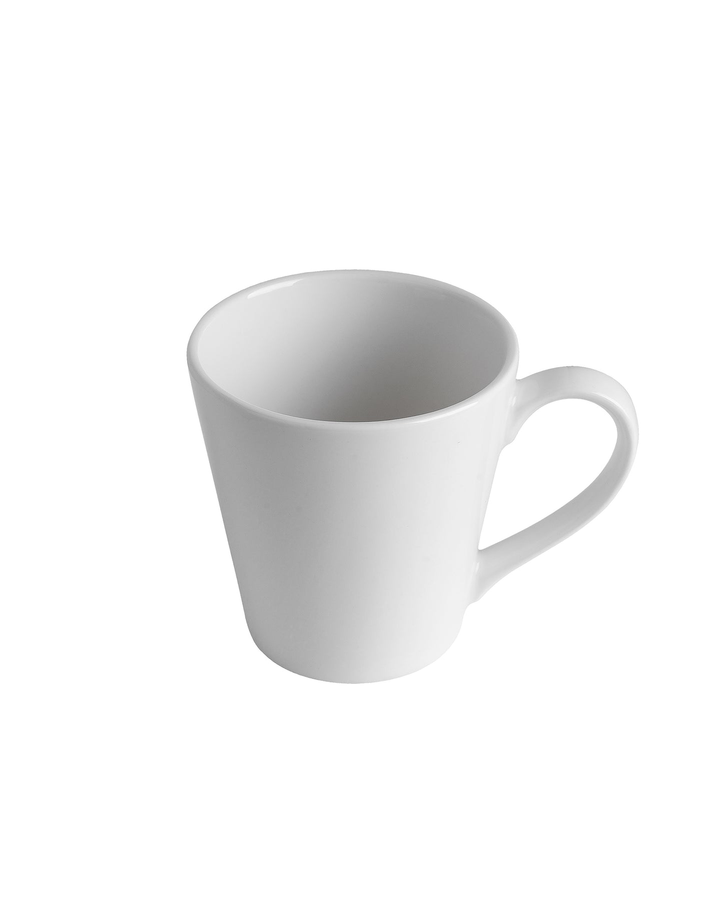Diana Cone White Porcelain Latte Coffee Milk Mug, 290 ml, set of 2