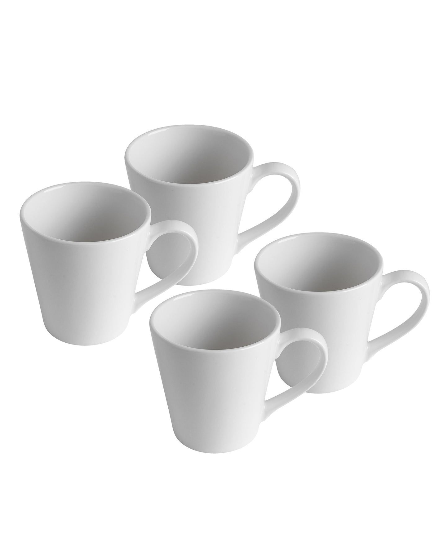 Diana Cone White Porcelain Latte Coffee Milk Mug, 290 ml, set of 2