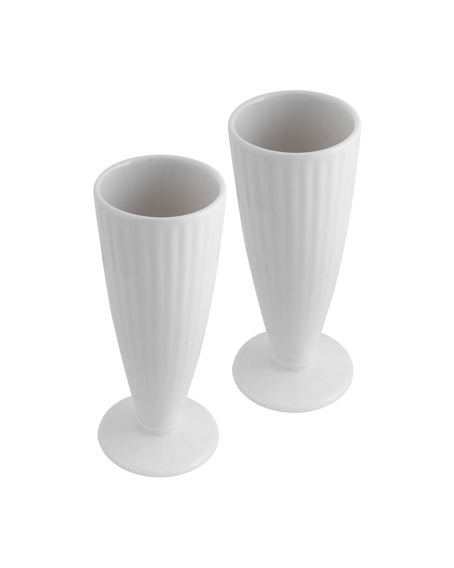 Fine Porcelain Milk Shake Glass, Dessert Beverage Cocktail Glass, Set of 2