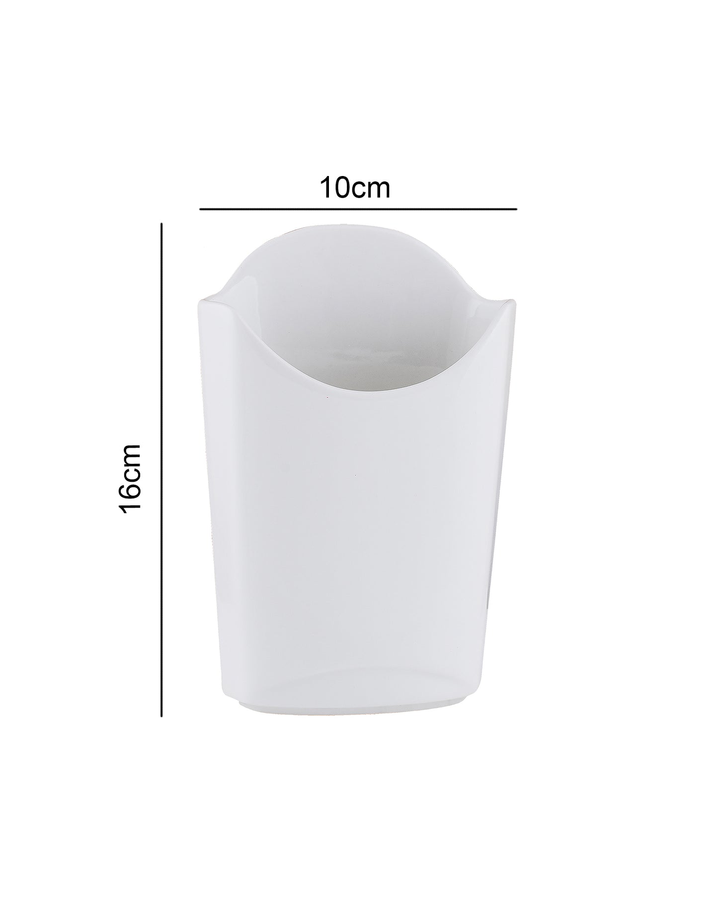 Fine Porcelain Finger Food Pockets, Snacks French Fries, Vegetables Holder, White, Set of 2