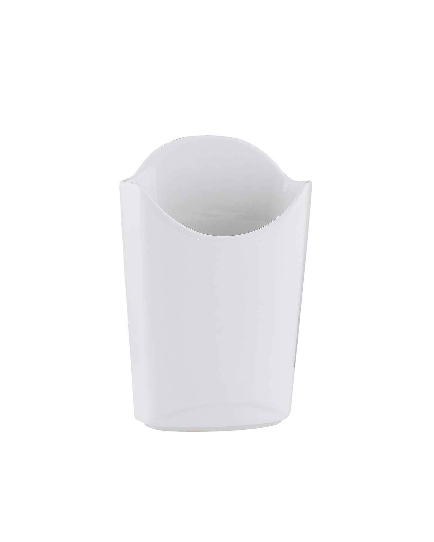 Fine Porcelain Finger Food Pockets, Snacks French Fries, Vegetables Holder, White, Set of 2
