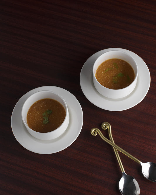 Fine Porcelain Classic Soup Bowl with Saucer