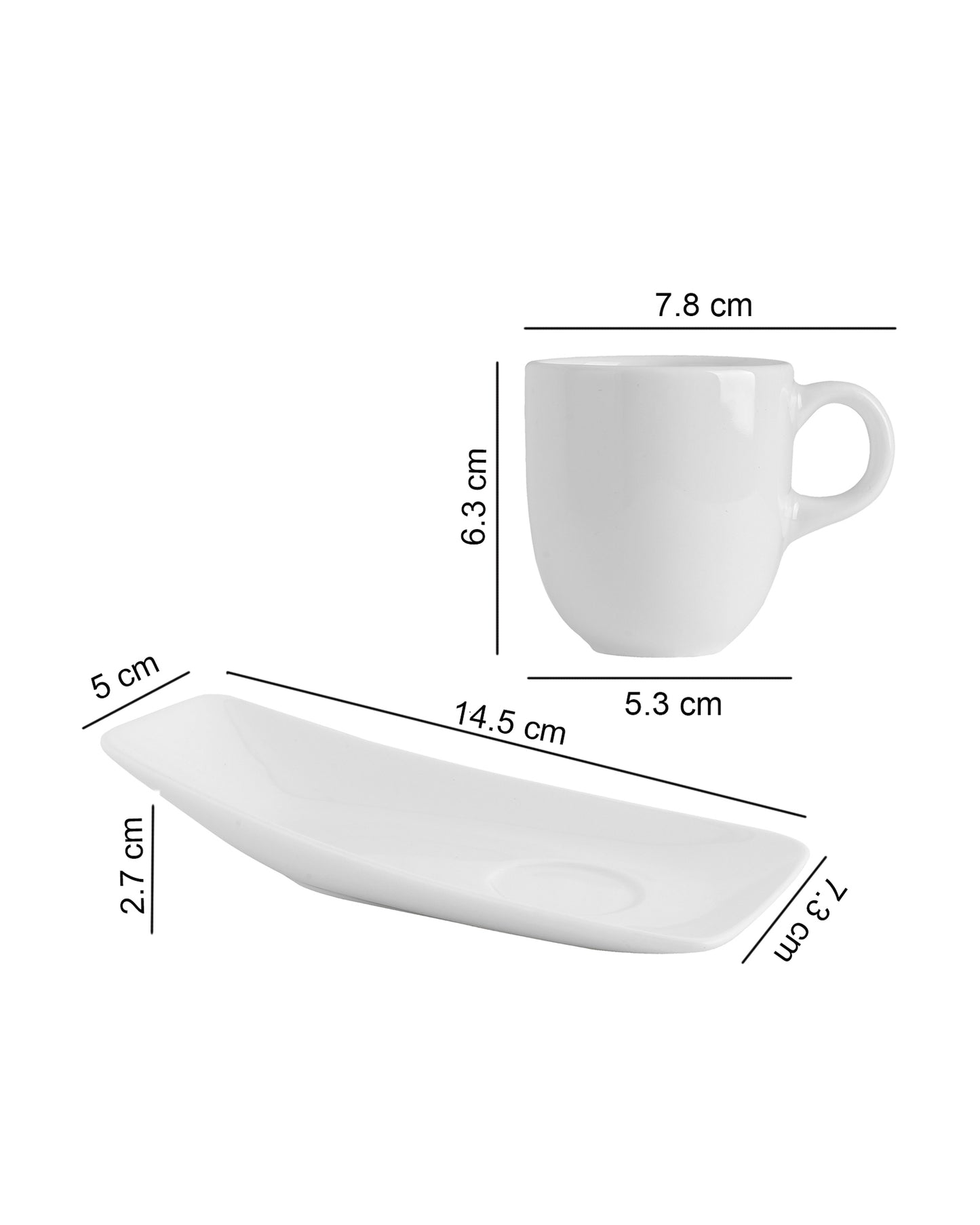 Euro Cup and Long Saucer, set of 2, small