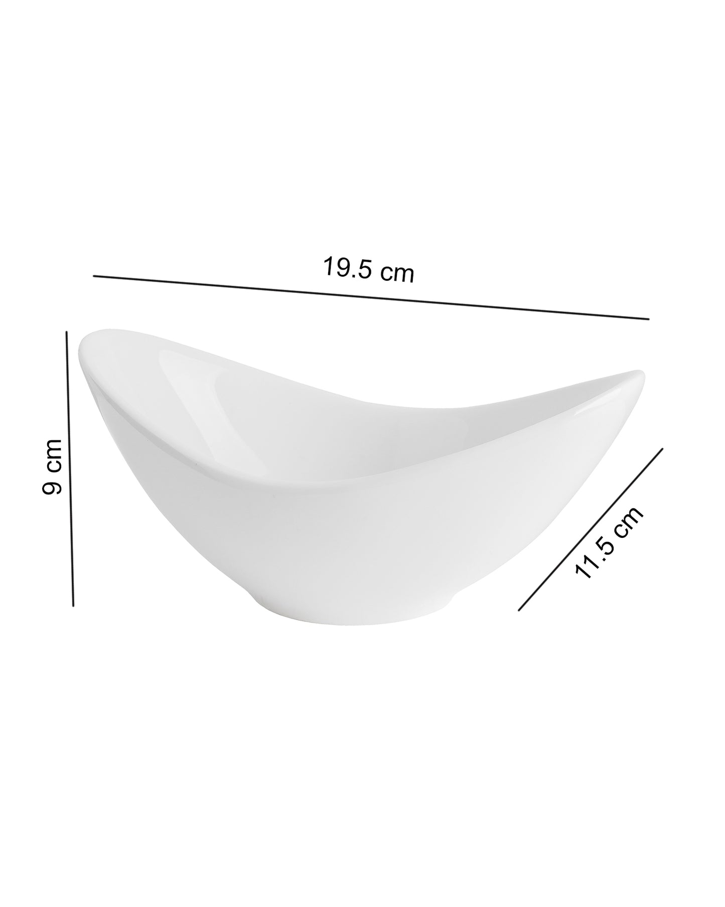 Fine Porcelain Wing Bowl, white, set of 2