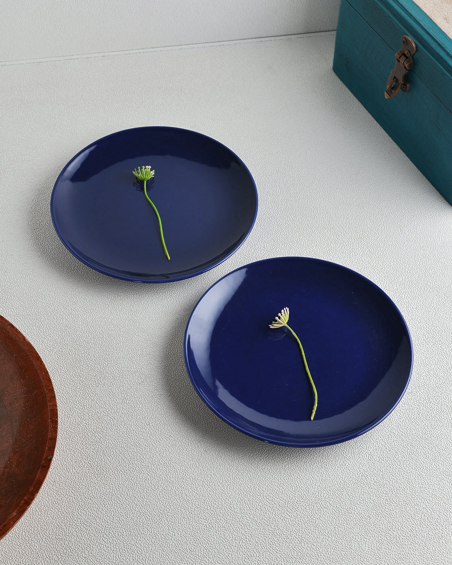 Fine Porcelain Royal Blue Urmi Quater Plate