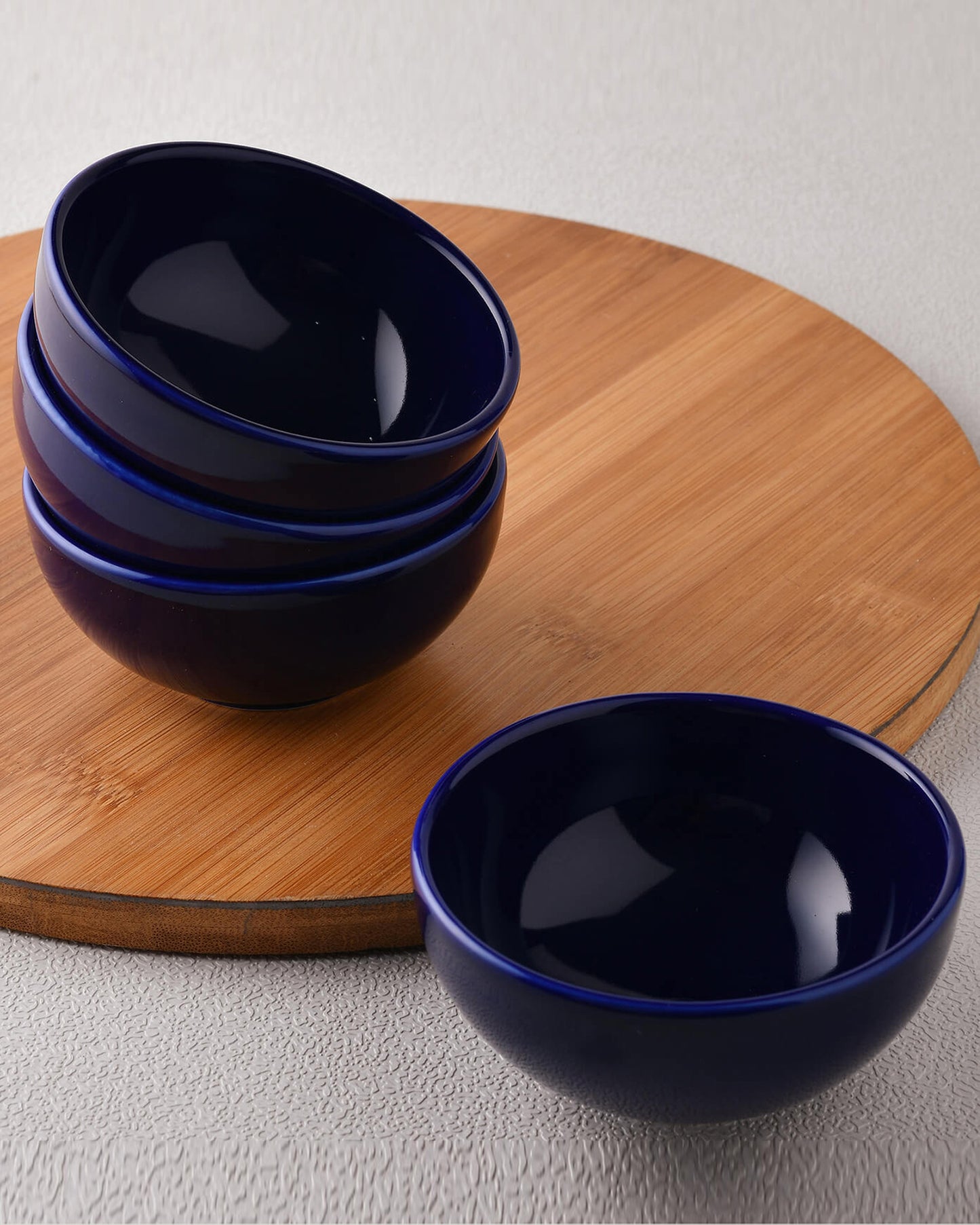 Fine Porcelain Classic Prime Bowl, Dessert Cereal, Soup, Salad, Pasta Bowl, Set of 4, Blue