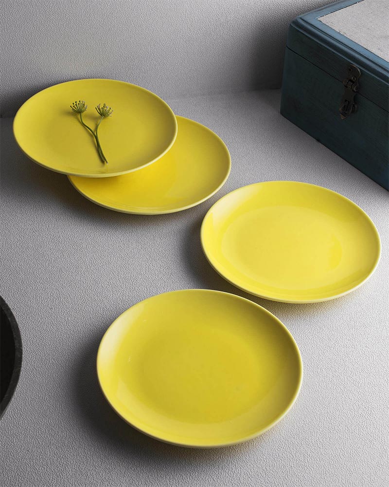 Fine Porcelain Yellow Urmi Quater Plate