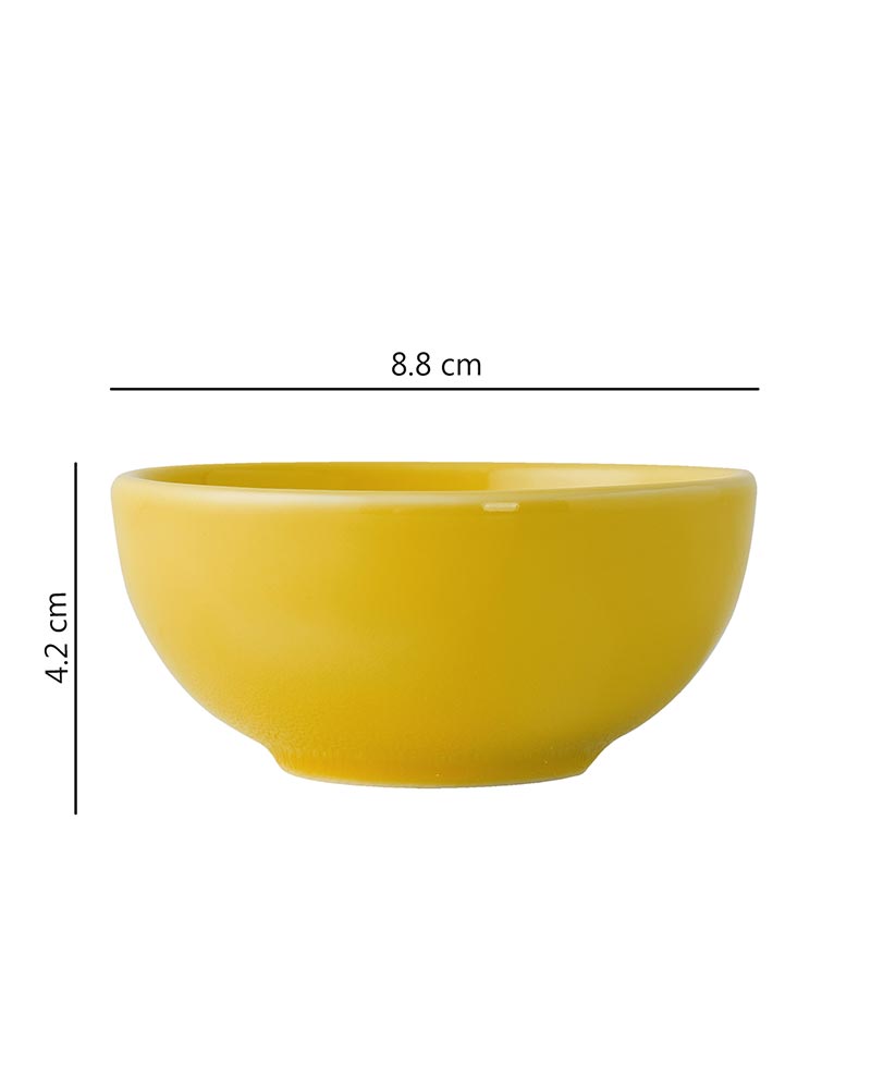 Fine Porcelain Classic Prime Bowl, Dessert Cereal, Soup, Salad, Pasta Bowl, Set of Yellow