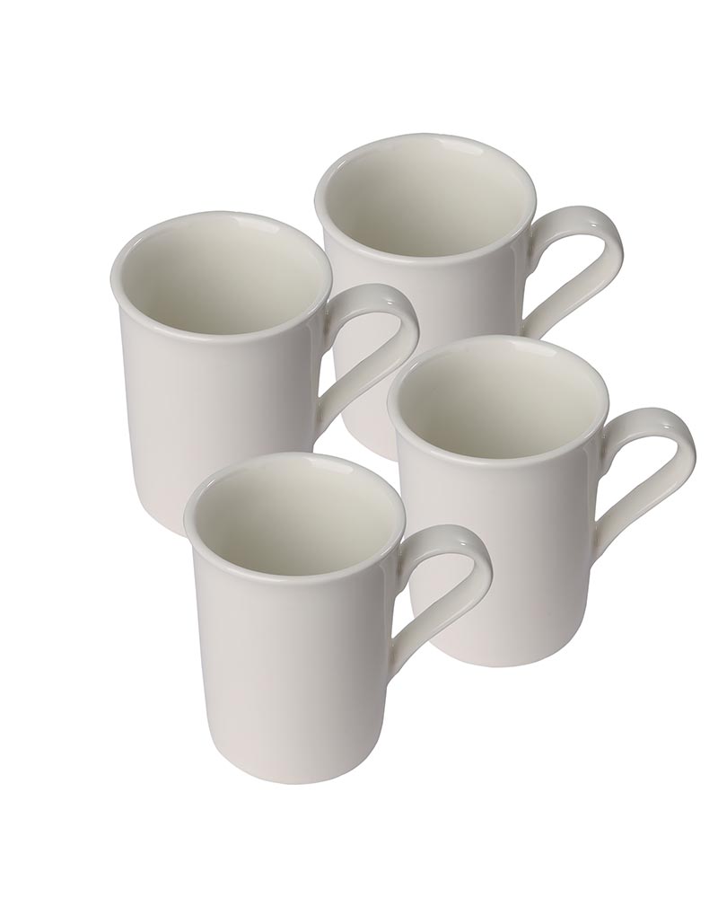 Classic Morning Tea, Coffee, Milk Mug, 280 ml, Porcelain, Set of 4