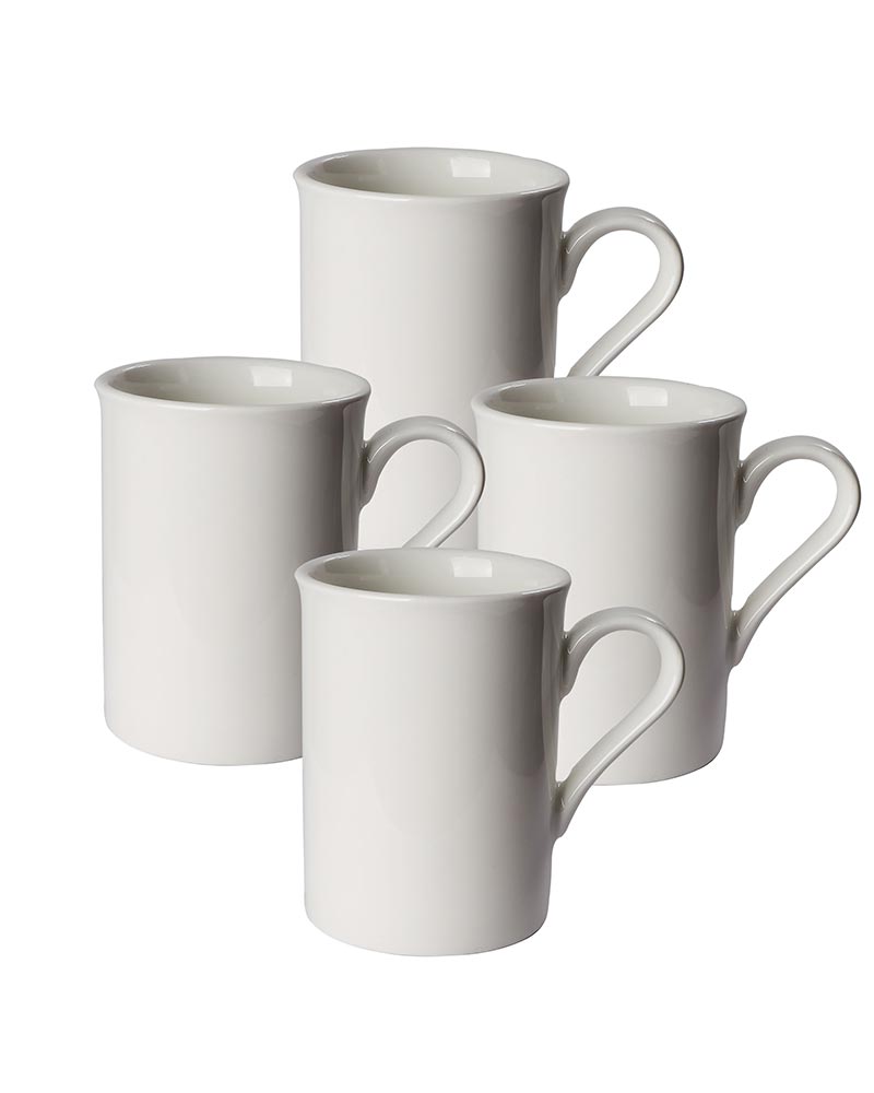 Classic Morning Tea, Coffee, Milk Mug, 280 ml, Porcelain, Set of 4