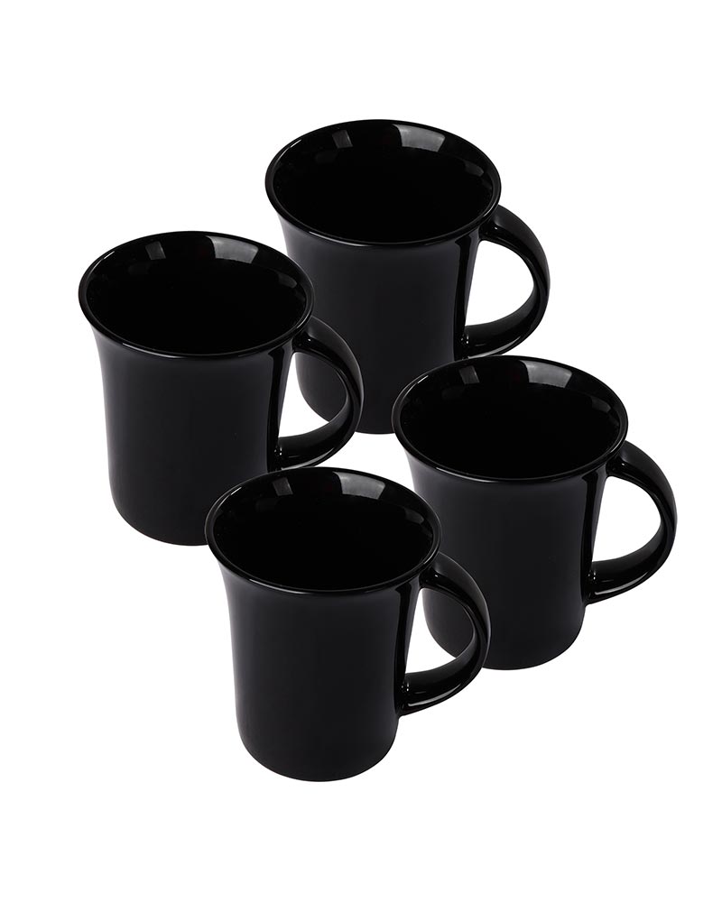 Classic Morning Tea, Coffee Cups for Cappuccino Latte Cocoa, Milk Mug, 280 ml, Porcelain, Set of 4