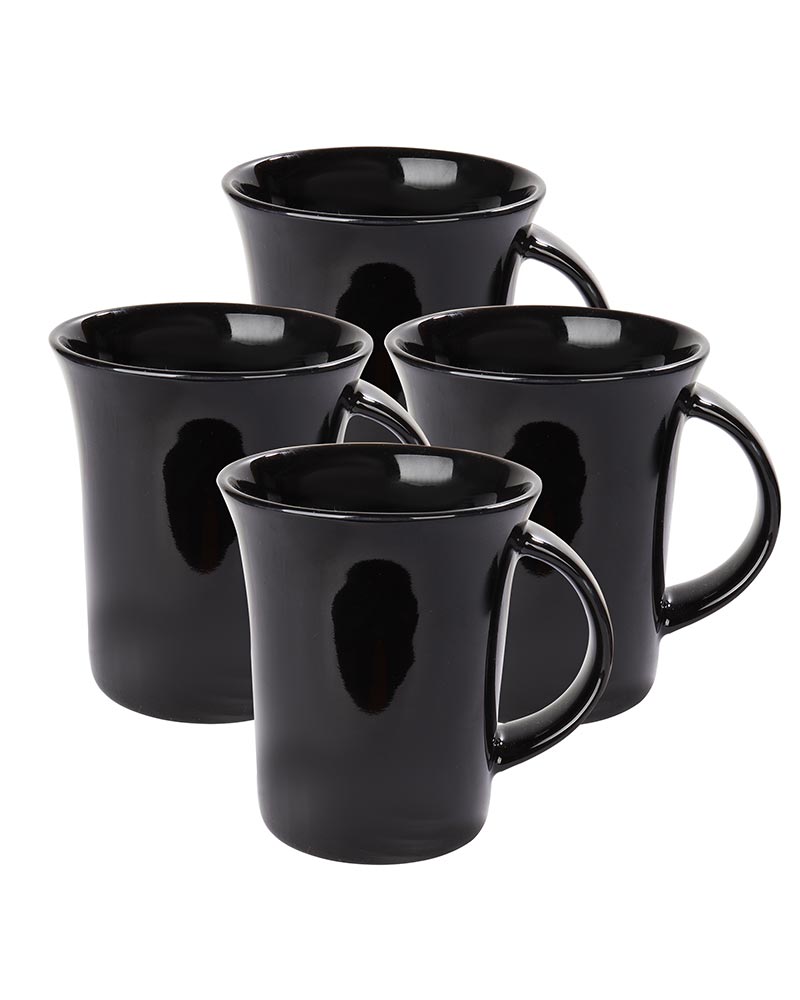 Classic Morning Tea, Coffee Cups for Cappuccino Latte Cocoa, Milk Mug, 280 ml, Porcelain, Set of 4