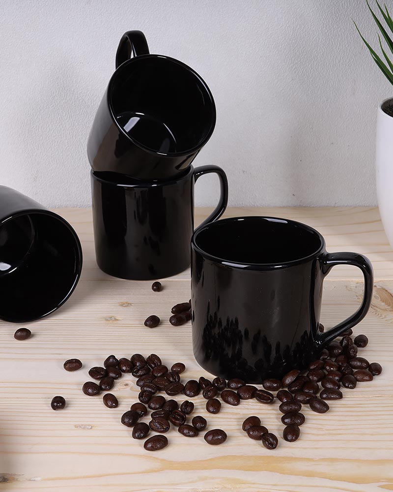 Retro Morning Tea, Coffee, Expresso Mug, 300 ml, White Porcelain, Diana, Set of 4