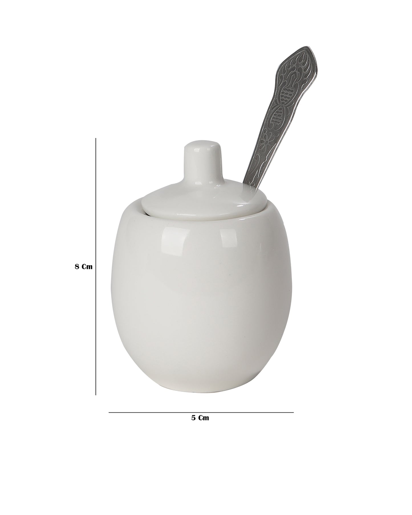 Porcelain Sugar Bowls Set Salt Containers Condiment Jar Porcelain Spice Pickle Pots Pepper Boxes with Lids, Metal Spoon