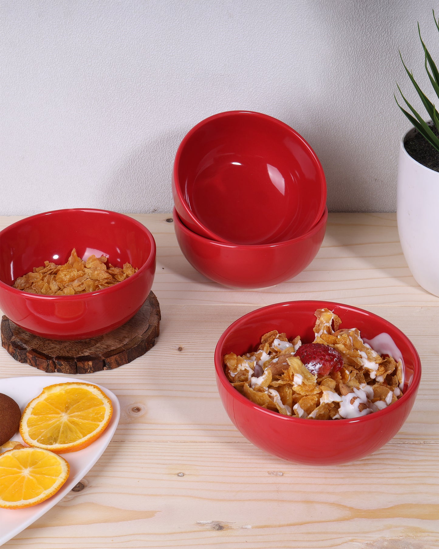 9 Ounce Small Cereal and Soup Bowls, Sturdy Porcelain Bowl, Dishwasher Microwave Safe, Portion Control Bowls for Ice Cream Dessert Rice, set of 4, 5 Inches