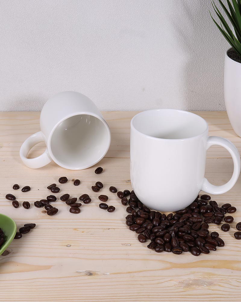 Coffee Mugs 20cl Coffee Mug ,Gift for Women Men Mom Dad,Mugs with Large Handle for Coffee Tea Cocoa Soup,Ceramic, Dishwasher & Microwave Safe, Coupe White
