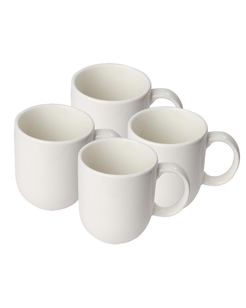 Coffee Mugs 20cl Coffee Mug ,Gift for Women Men Mom Dad,Mugs with Large Handle for Coffee Tea Cocoa Soup,Ceramic, Dishwasher & Microwave Safe, Coupe White