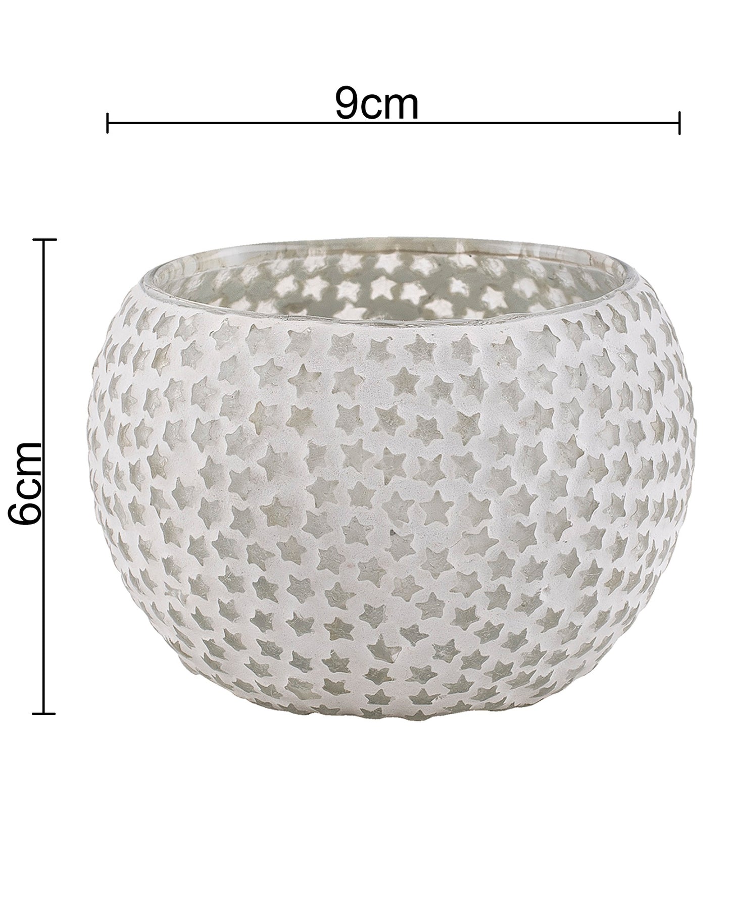 Moroccan White Glass Star Mosaic Candle Holder, Tea Light holder Votive