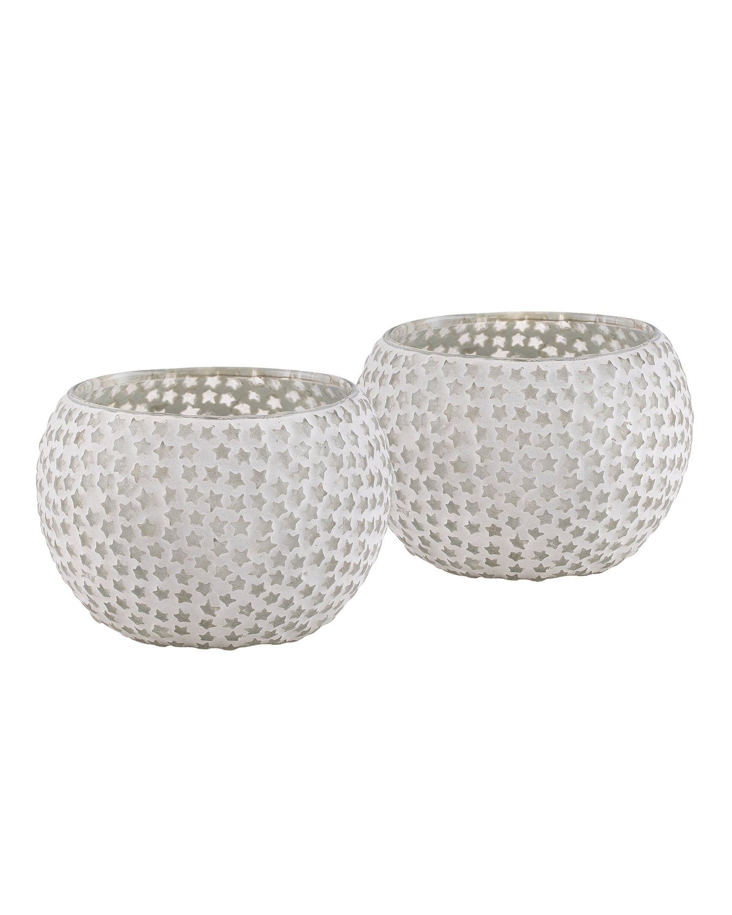 Moroccan White Glass Star Mosaic Candle Holder, Tea Light holder Votive