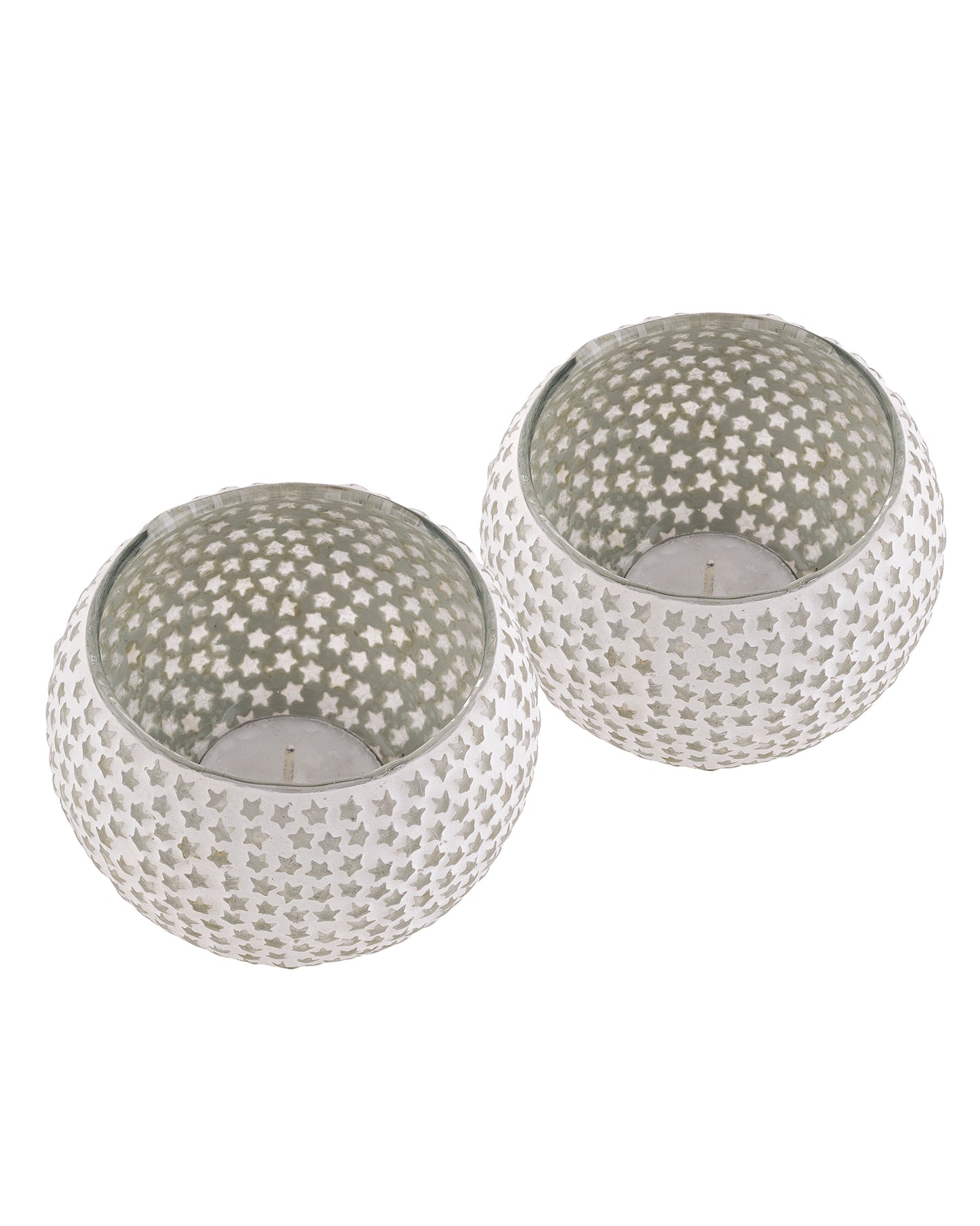 Moroccan White Glass Star Mosaic Candle Holder, Tea Light holder Votive